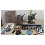 2 Movie Projectors w/ Screens, Movies & Reels