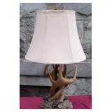Deer Antler Table Lamp w/ Resin Base 23" tall