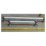 2 Mid Century Glass Towel Bars