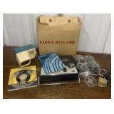 Hitachi tape recorder w/ original box, tapes,