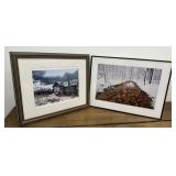Autumn passing & snow cabin - both signed