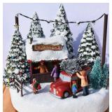 Thomas Kinkade Christmas Village "Tree Cutting"