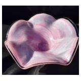 Vintage Murano Glass Pink Bowl. Crack that is
