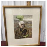 Portrait signed KLos approx. 19x22