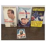 3 vintage football books & Joe Perry card