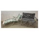 Lounge Chair & 2 Seat Folding Camping Chair