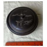 Antique Japanese Round Engraved Box