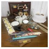 End of consignment- signs, knitting needles,