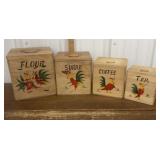 Canister set - chickens *some paint chipped
