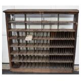Antique Marked 1902 Wooden Pigeon Hole Post