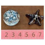 Paperweights / Blue Flower & Iridescent Amethyst