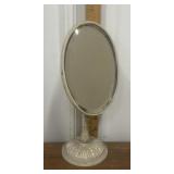 Beveled edge, metal swivel shaving mirror
