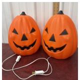 2 Blow Mold Pumpkins