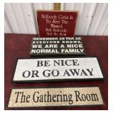 Wooden wall signs