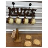 Vintage mugs and coasters