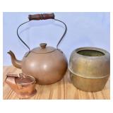 Vintage Copper-Brass Lot. Kettle, Pot etc.