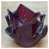 Hand Blown Purple Amethyst Handkerchief Art Glass