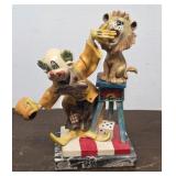 Italy Clown Lion Figure at Circus - Marble Base