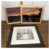 Sunset photographs, Street scene art- 3 framed
