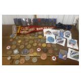 Assorted medals, pennant, etc