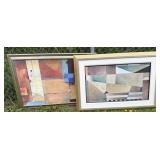 Large contemporary artwork- 2 framed *frames have