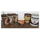 Advertising cans - Ballantine beer, Texaco oil,