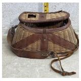 Fishing Creel w/ Leather Trim & Strap