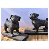 Vintage Chalkware Pug Bookends