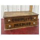 Crowleyï¿½s Needles advertising 2 drawer cabinet