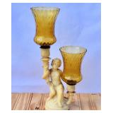 Vintage Resin Cherub Candle Holder