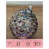 Hand Blown Confetti Art Glass Ball