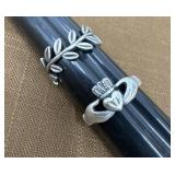 .925 signed Rings - Claddagh and vine