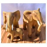 Faux Wood/Resin Elephant Figurines