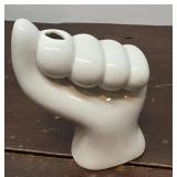Left Fist Ceramic Toothbrush or scissors holder