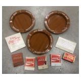 Coca-Cola ashtrays, matches