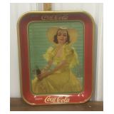 1938 Coca-Cola tray- lady in yellow dress
