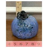 Hand Blown Art Glass Pumpkin (blue)