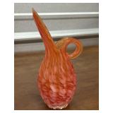 Vintage Lefton Orange/White Swirl Hand Blown