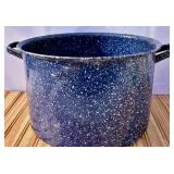 Large Blue Enamel Stock Pot