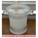 VTG Art Deco Style Frosted Glass Ice Bucket