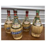 4 cool vintage ITALY liquor bottles. Quart size