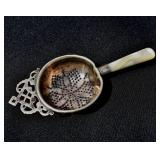 Antique Silverplate MOP Handle Tea Strainer