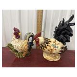 Chicken cookie jar and tea pot