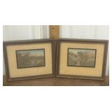 Small Wallace Nutting framed prints *some water