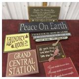 Wooden wall hanging signs