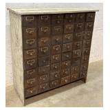 50 Drawer Oak Cabinet  43/18/45- heavy
