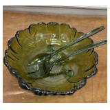 3 Pc "Colony" Salad Set w/orig box. Olive petal