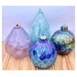4 pc. Iridescent Glass Oil Candles