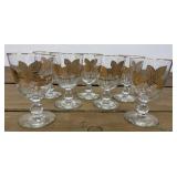 Stemware glasses with gold leaves (7)