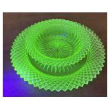 Glow uranium dish and plate